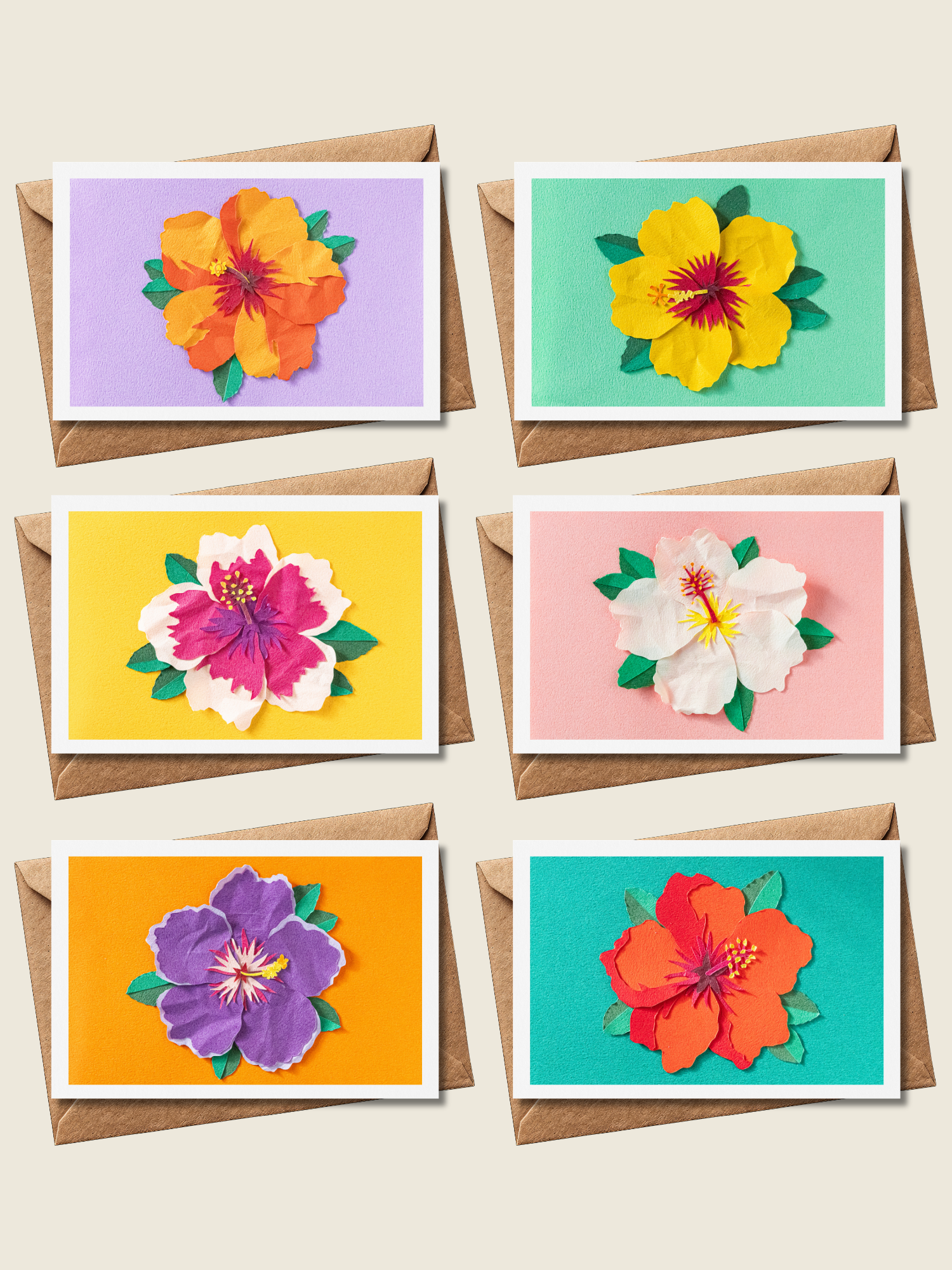 Hibiscus - Folded Card Set