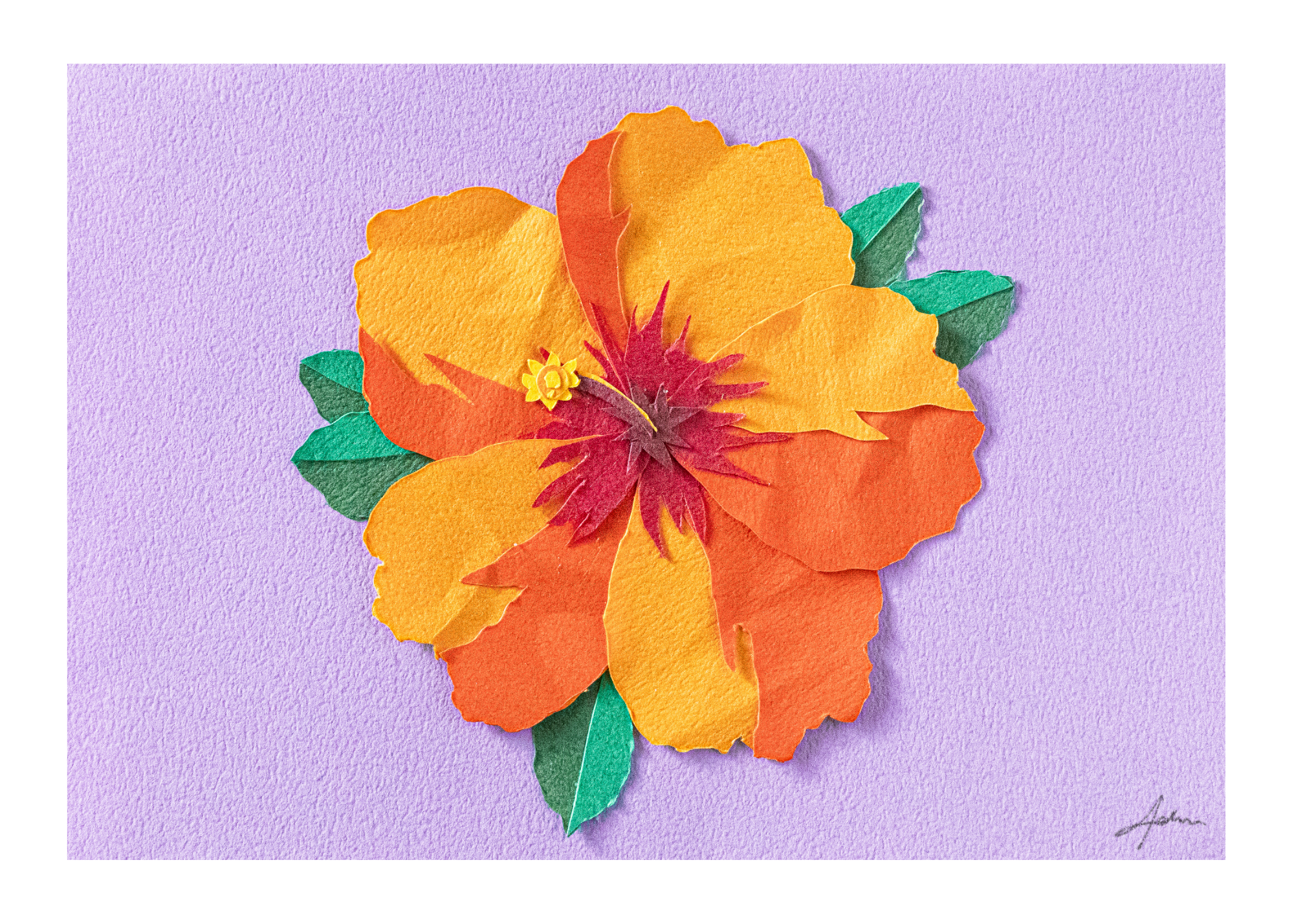 Orange Hibiscus - Print