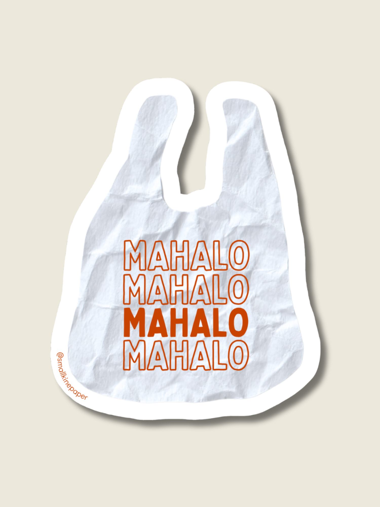 Mahalo Shopping Bag Vinyl Sticker