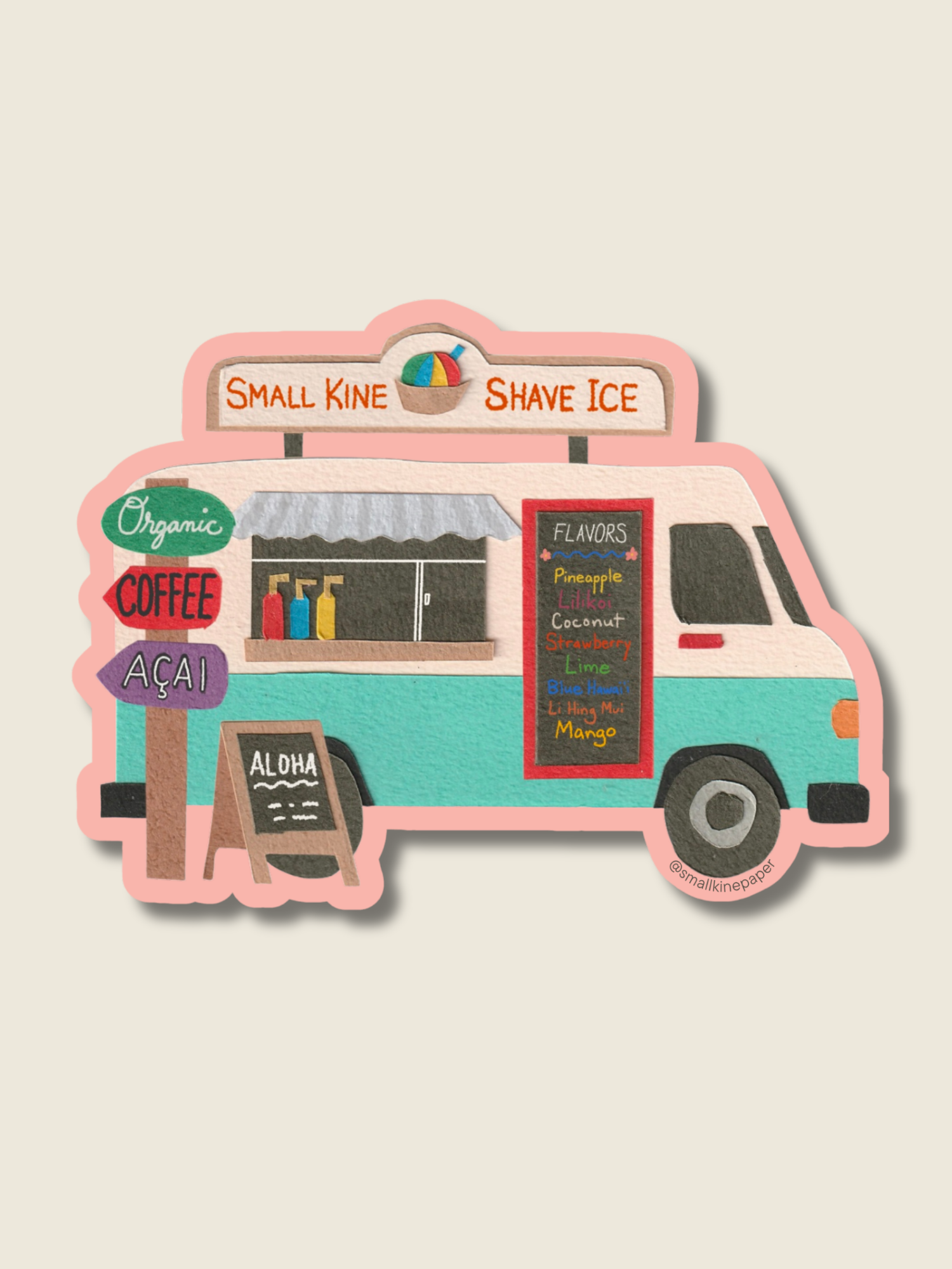 Shave Ice Truck Vinyl Sticker