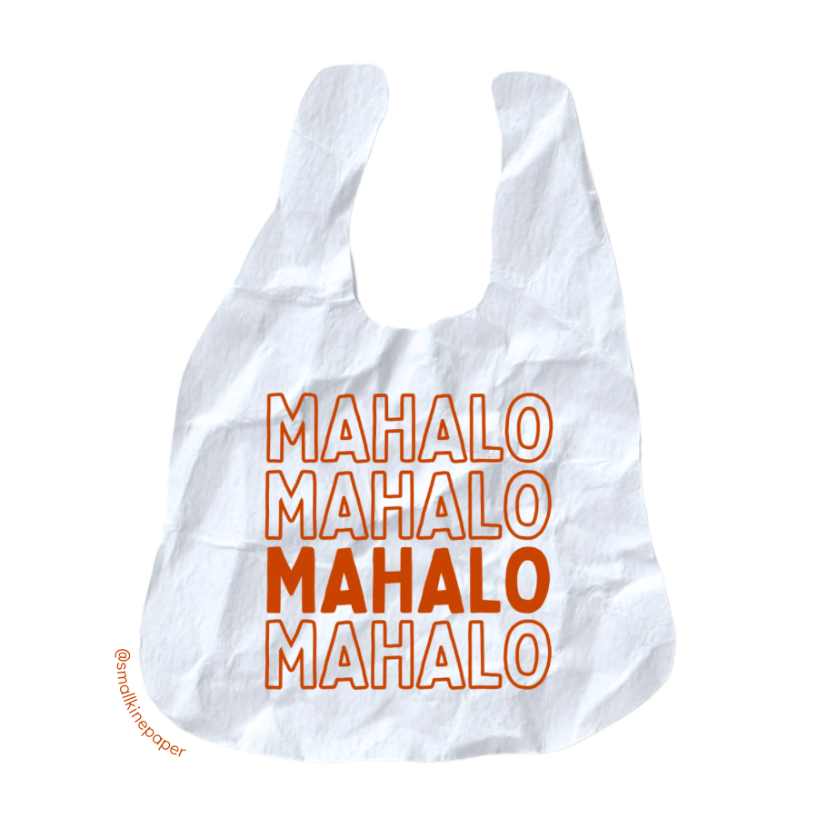 Mahalo Shopping Bag Sticker