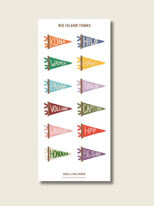 Big Island Towns Sticker Sheet