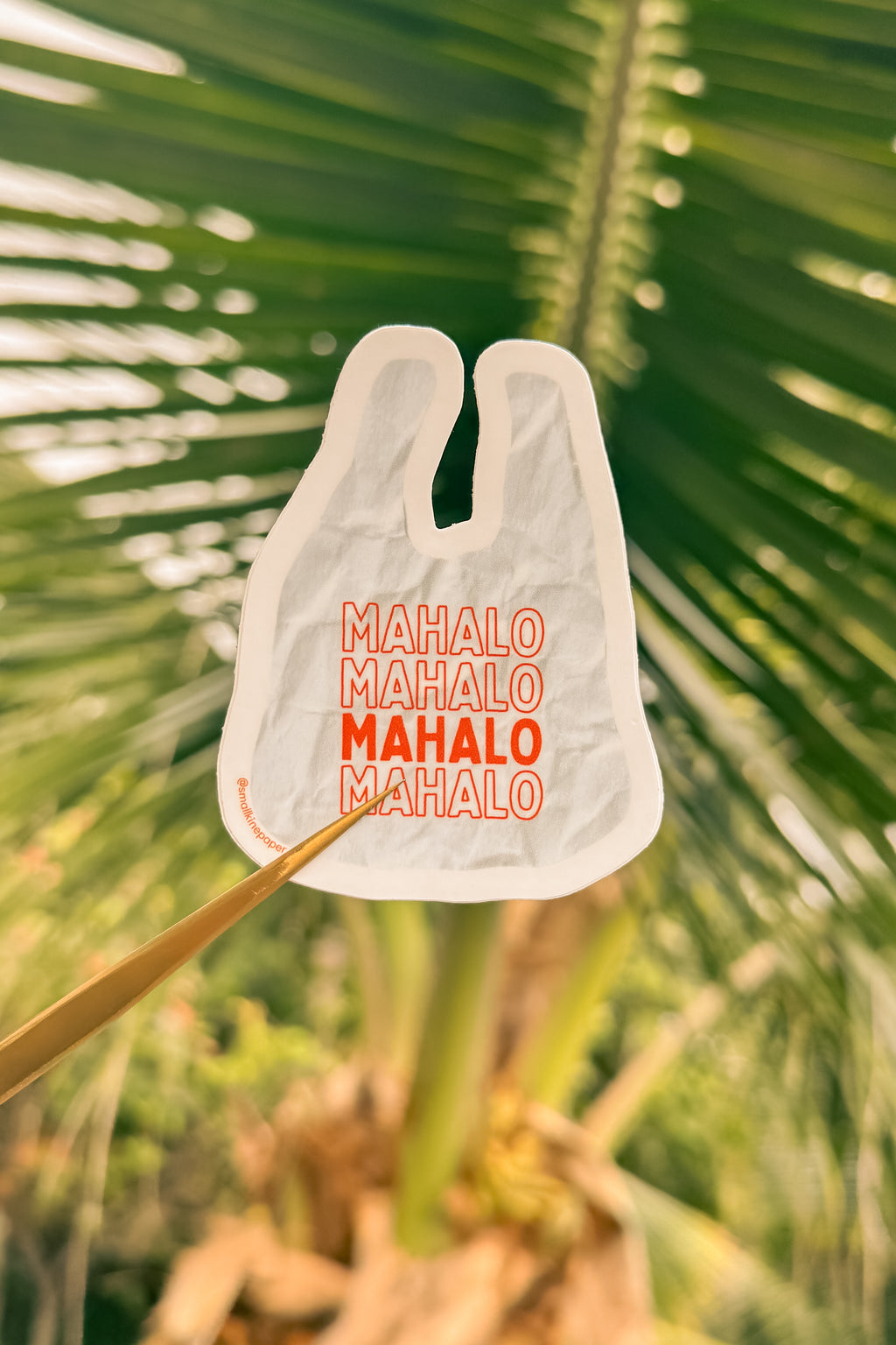 Mahalo Shopping Bag Vinyl Sticker